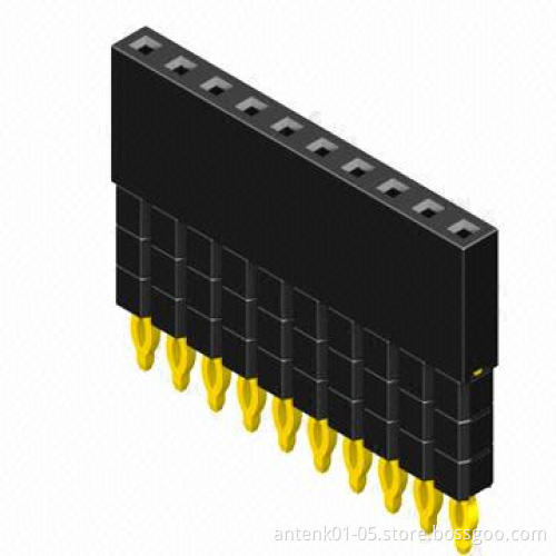 2.54mm Female Header, PC104, Elevated Press Fit or Solder Type, Single Row